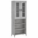 vidaXL Highboard grå sonoma 69,5x34x180 cm konstruert tre 8720845481490