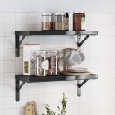 Vegghyller 2 stk 50x23,5x3 cm svart rustfritt stål