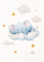 Baby Elephant Dreaming on Clouds Plakat Plakat / 50x70cm