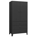 vidaXL Industriell garderobe svart 90x50x180 cm metall