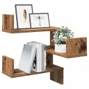  Veggmontert hylle gammelt tre 40x40x49,5 cm konstruert tre 8721158439598