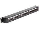 Delock 24-Port CAT 6 STP Koblingspanel 1U Svart 19"