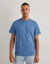 Mads Nørgaard Cotton Jersey Frode Logo Tee F Kortermede t shirts Blå
