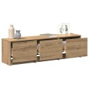  TV skap med LED lamper Kunstnerisk Eik 140 x 34 x 40 cm