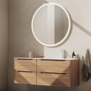 Linn Bad Steim Speil med LysrammeØ80/100cm Svart Matt / 100cm