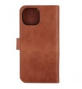 RadiCover Exclusive 2-in-1 iPhone 14 / 13 - Flipdeksel i Ekte Skinn med Lommebok - 86% Strålevern - Brun