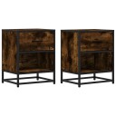  Nattbord 2 stk røkt eik 40x31x50 cm konstruert tre 8721102837487