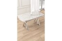Omin Spisebord 168 cm Rektangulær - Hvit Marmor/Krom