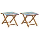 vidaXL Hage Stol 2 pcs Solid Eucalyptus Tre Flerfarget