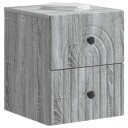  Vegghengt Nattbord med skuff 2 pcs Grå sonoma 33 x 34,5 x 40 cm