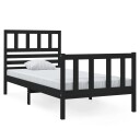vidaXL Sengeramme svart heltre 75x190 cm 2FT6 Small Single