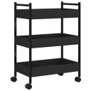  Kjøkkentralle svart 50x30x70 cm konstruert tre 842356