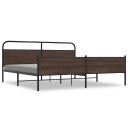  Sengeramme i metall uten madrass brun eik 200x200 cm 8721158549860
