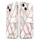 I-Blason iPhone 14 Plus i-Blason Cosmo Marble Deksel m. Skjermbeskytter - Rosa