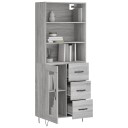 vidaXL Highboard grå sonoma 69,5x34x180 cm konstruert tre 8720845928742