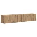  TV Veggskap Veggmontert 2 pcs Kunstnerisk Eik 60 x 31 x 29.5 cm
