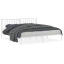 vidaXL Sengeramme i metall med hodegavl hvit 193x203 cm 8721012250253