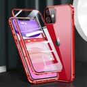 iPhone 11 Magnetic Deksel med Herdet Glass Rød