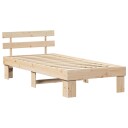  Sengestamme med hodegjerde Brun 90 x 190 cm Massivt furutre