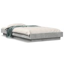  Sengeramme med LED-lys betonggrå 100x200 cm konstruert tre 8721102617539