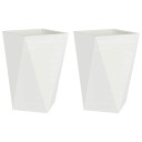 vidaXL Plantekassed 2 pcs Hvit 50 x 50 x 75 cm Stål