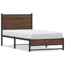  Sengeramme i metall med hodegavl brun eik 75x190 cm 8721102955174