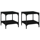 vidaXL Sidebord 2 stk svart 40x40x40 cm konstruert tre
