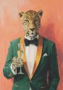 Leopard In Green Tuxedo Plakat Plakat / 40x50cm