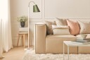 Cubo 1-seters Rektangulær Fotskammelmodul i Stoff 80 cm bred - Beige
