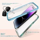 iPhone 14 Pro Max Ahastyle WE13 Hybriddeksel med 360 Beskyttelse grønn marmor