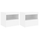  Nattbord med LED 2 stk hvit 50x40x45 cm 8721012253483