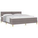 Bokspring seng med Madrass Taupe 180x200 cm Stoff