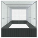 Voliere Med Forlengelse Sølv 832X207X212 cm Stål