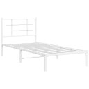 vidaXL Sengeramme i metall med hodegavl hvit 90x200 cm 8721012304024