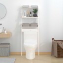 vidaXL Baderomshylle hvit 63,5x32x179 cm heltre furu