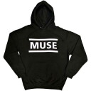 Muse Muse Unisex Pullover Hoodie: White Logo Black