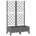 vidaXL Hageplanter med espalier og hjul Lysegrå 80 x 40 x 131,5 cm PP