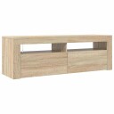 vidaXL TV-benk med LED-lys sonoma eik 120x35x40 cm