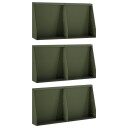 vidaXL Støttemur 6 stk. 40 x 12 x 50 cm Stål Olivengrønn