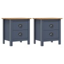 vidaXL Nattbord Hill 2 stk grå 46x35x49,5 cm heltre furu