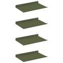 vidaXL Flytende hylle 4 pcs Olivengrønn 30 x 18 x 2,5 cm Stål