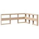  Bokhylle sengegavl L-formet 160 cm heltre furu 8721158637338