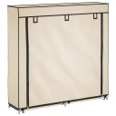 vidaXL Skoskap med trekk kremhvit 115x28x110 cm stoff