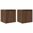  Veggmonterte nattbord 2 stk brun eik 38x34x40 cm