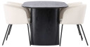 Venture Design Isolde & Berit spisegruppe Beige/svart 4 stoler & bord 180 x 90 cm
