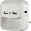 REV LED Nattlys m/Sensor/2xUSB-A uttak 0,3W