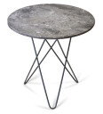 Ox Denmarq Tall Mini O Table salongbord marmor grå, sortlakkert stativ