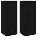 vidaXL Veggskap 2 stk svart 30x30x80 cm heltre furu