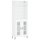  Highboard hvit 69,5x34x180 cm konstruert tre