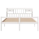  Seng med bokhylle uten madrass hvit 180x200 cm heltre furu 8721158608499